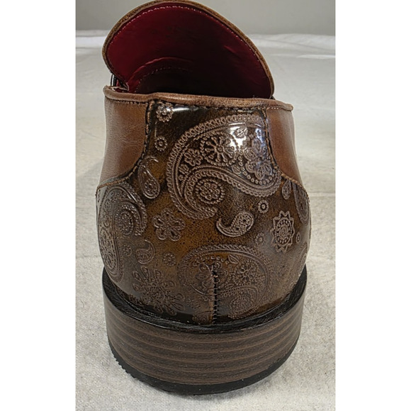 Stacy Adams Quinby Mock Toe Brown Leather Shoes‎ Size 11 Mens Paisley main image 4